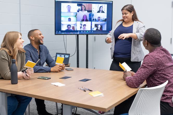 five people in training room