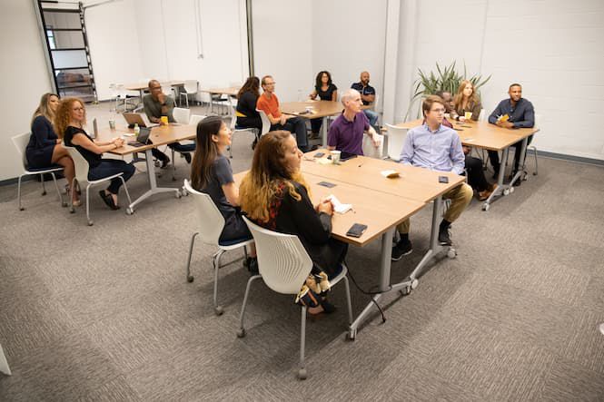 classroom of participants